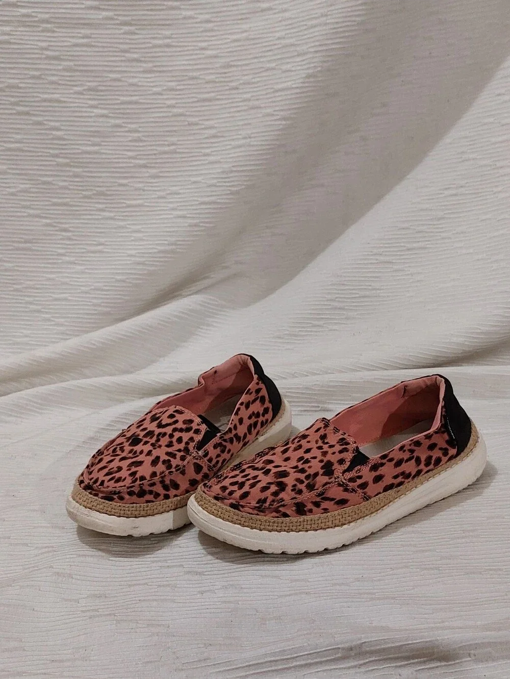 Hey Dude Pink Leopard Print Slip-Ons Size 7